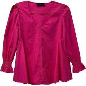 Tuckernuck Pomander Place Easton‎ Swing Blouse Fuchsia Pink Top Size Medium